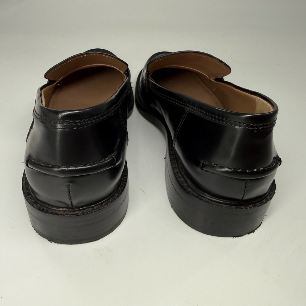 Sam Edelman Colin Loafers Women 7.5 Black Good Leather Scalloped Penny Slip On - Picture 5 of 6